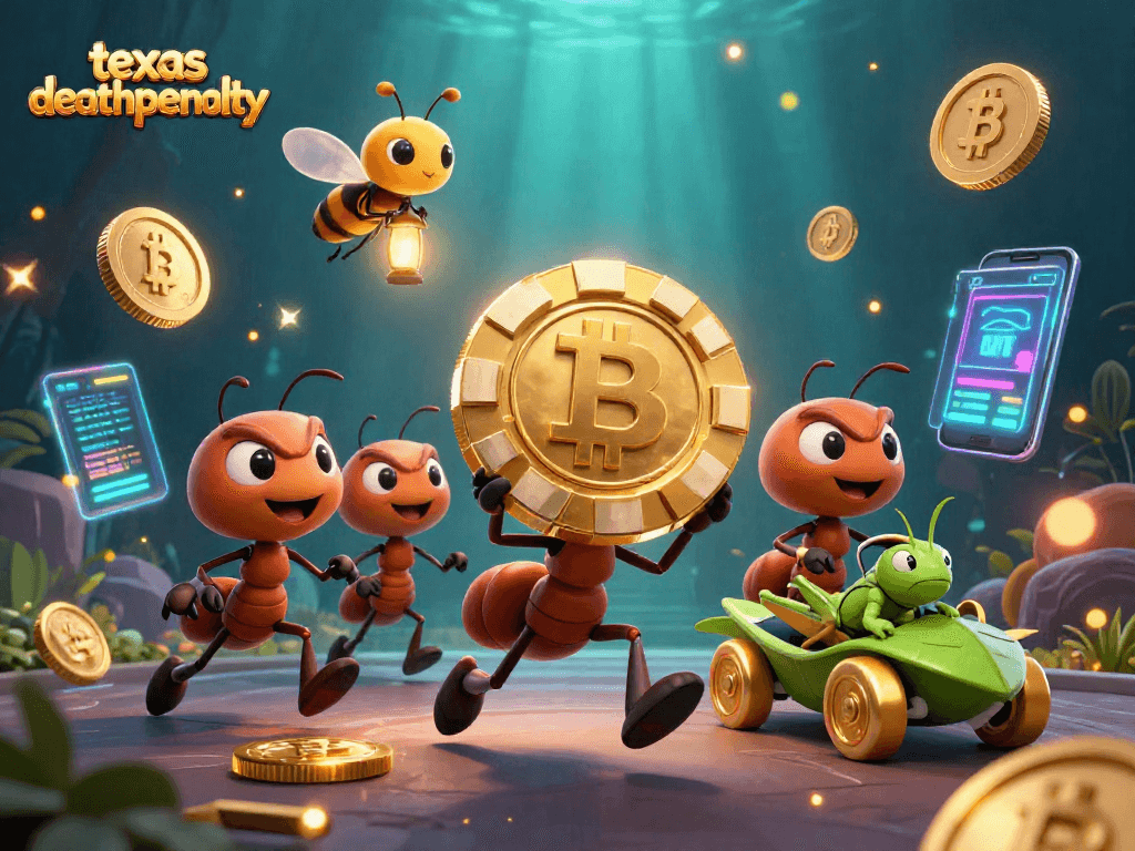 Join the thrilling heist in Texasdeathpenalty's animated casino heist where ants steal a massive poker chip!
