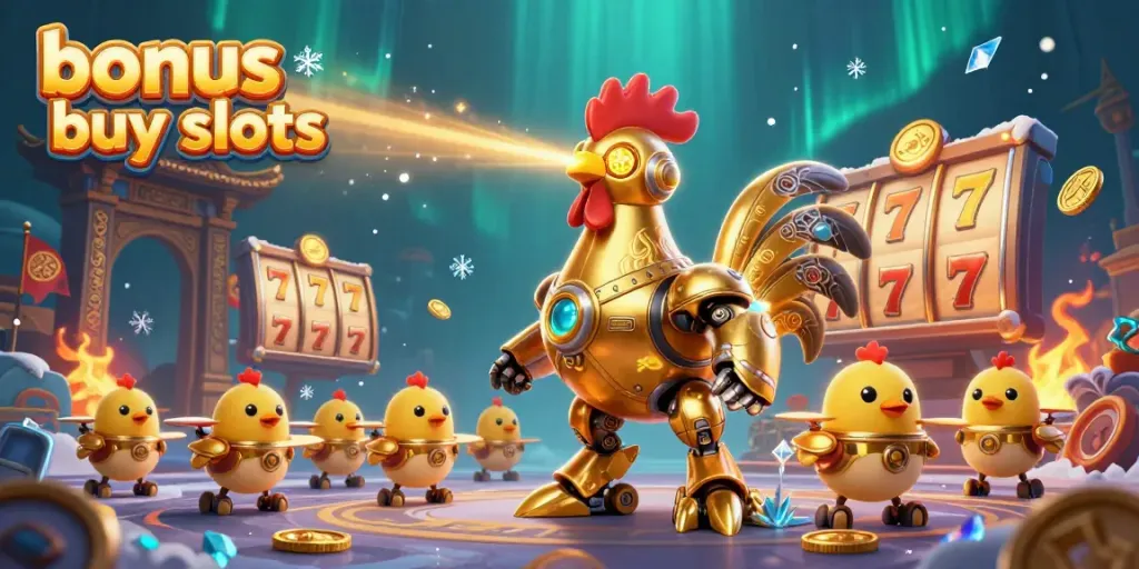 Experience thrilling bonus buy slots with stunning visuals and vibrant colors in this immersive digital artwork.