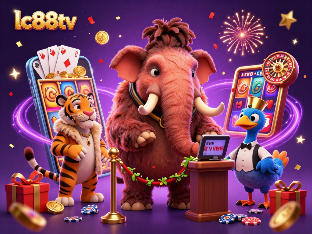 Experience the vibrant casino atmosphere with lc88tv, as a woolly mammoth bouncer checks IDs.