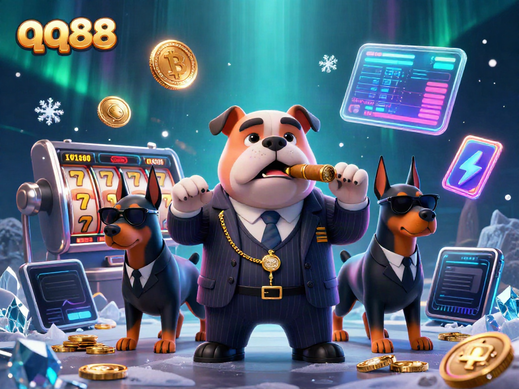 Experience qq88 excitement with mafia-themed casino action in a vibrant, 3D illustration.