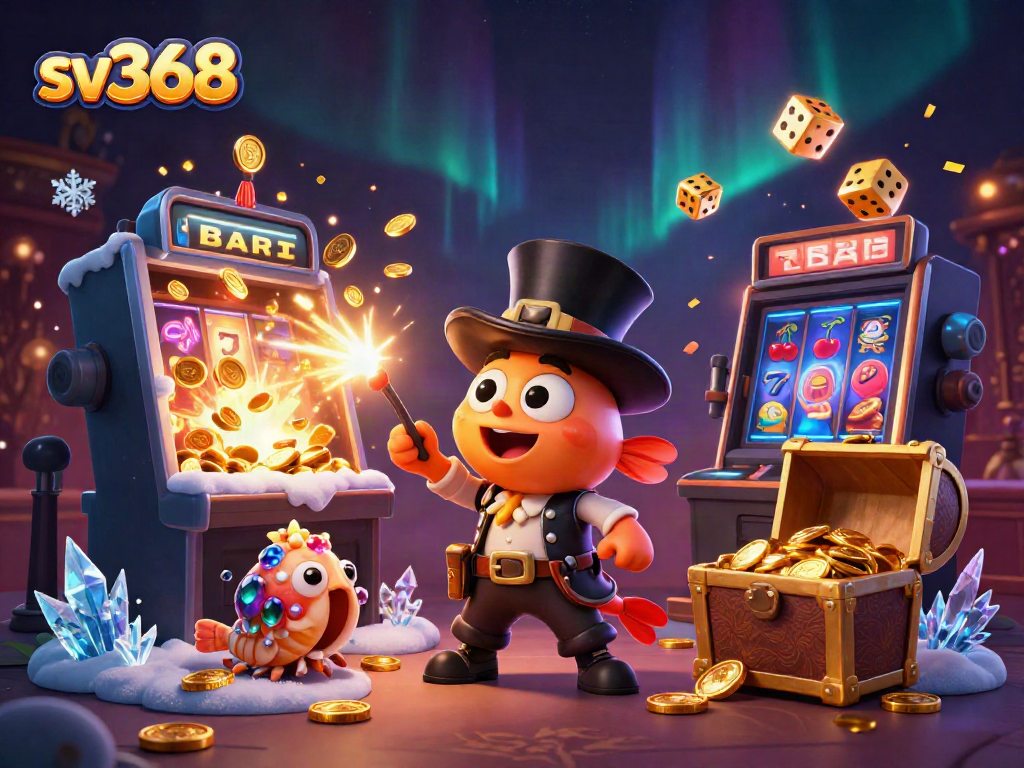 Spin the reels at sv368 with vibrant characters and exciting casino elements in a stunning 3D scene.