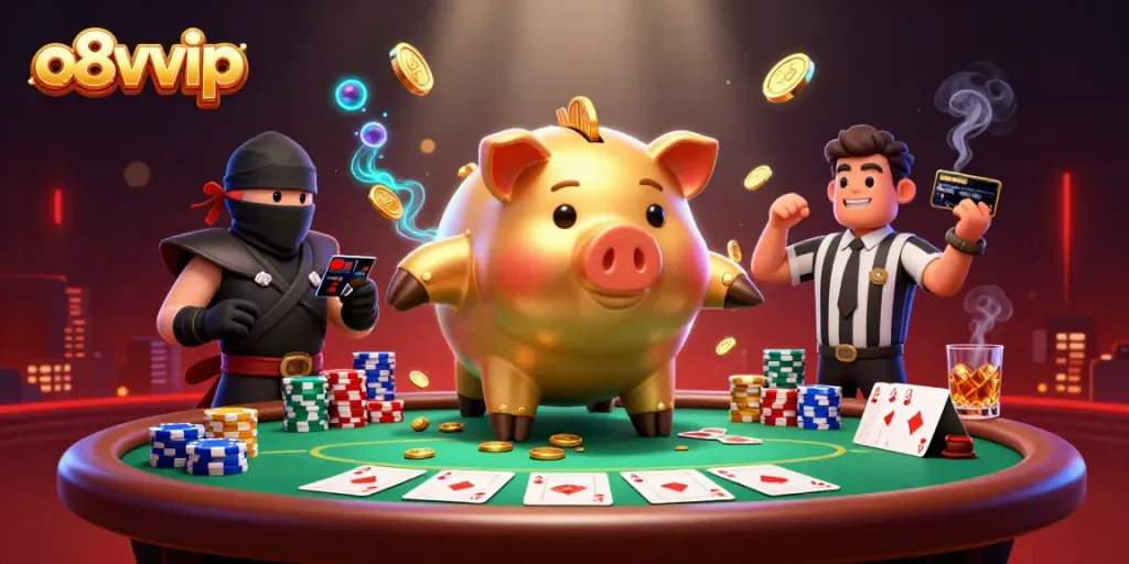Experience thrilling action at O8vvip's dynamic online casino with vibrant characters and games.