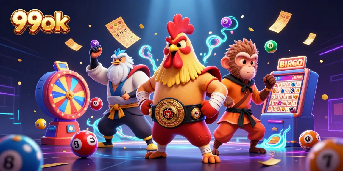 Engage with 99ok, featuring vibrant betting elements in dynamic 3D casino illustration.