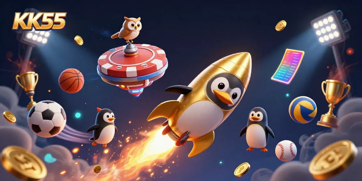 Experience thrilling action with KK55 in a dynamic cartoon casino world.