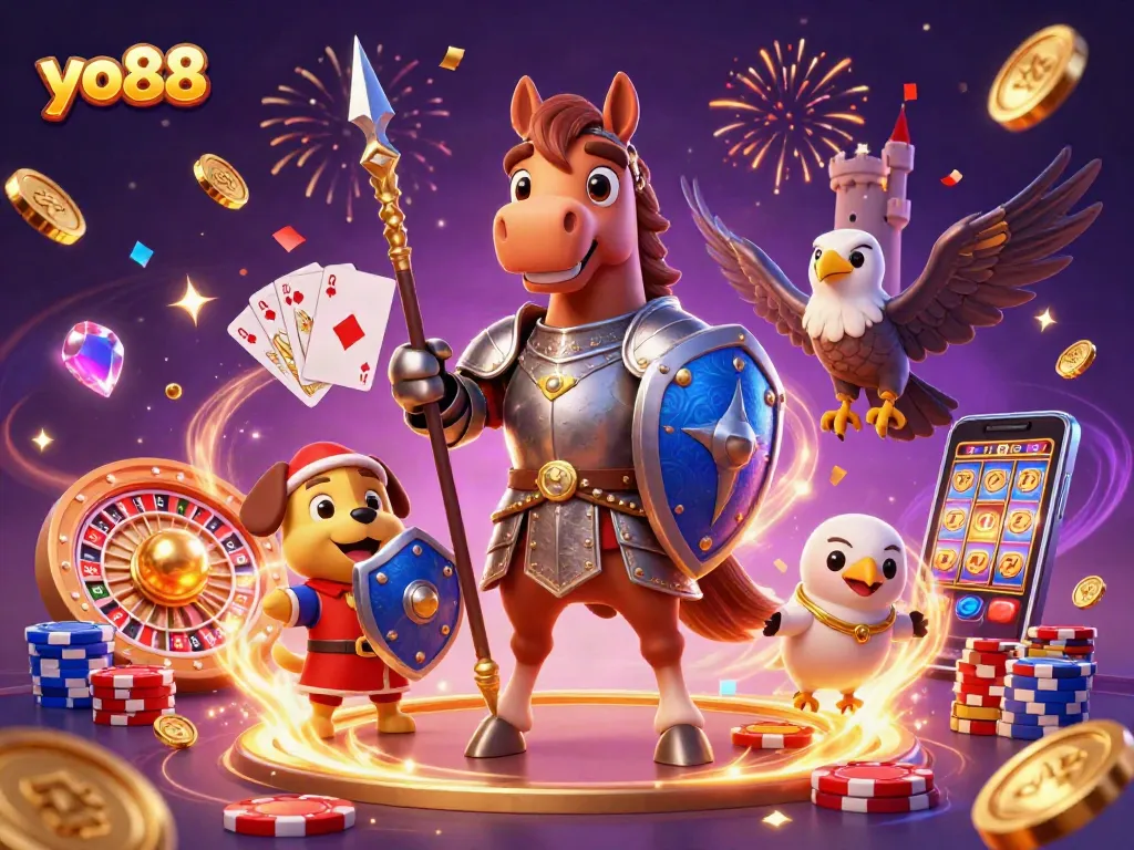 Engage with thrilling yo88 casino action through knights and vibrant gaming elements.