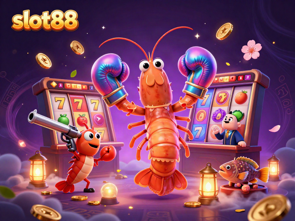 Play slot88 with vibrant visuals featuring heroes, slot reels, and festive effects