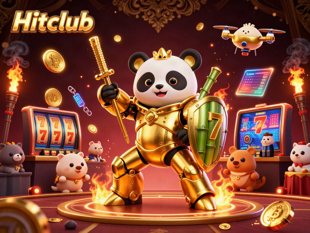 Hitclub showcases thrilling jackpot wins in a dynamic 3D casino arena with vibrant characters.