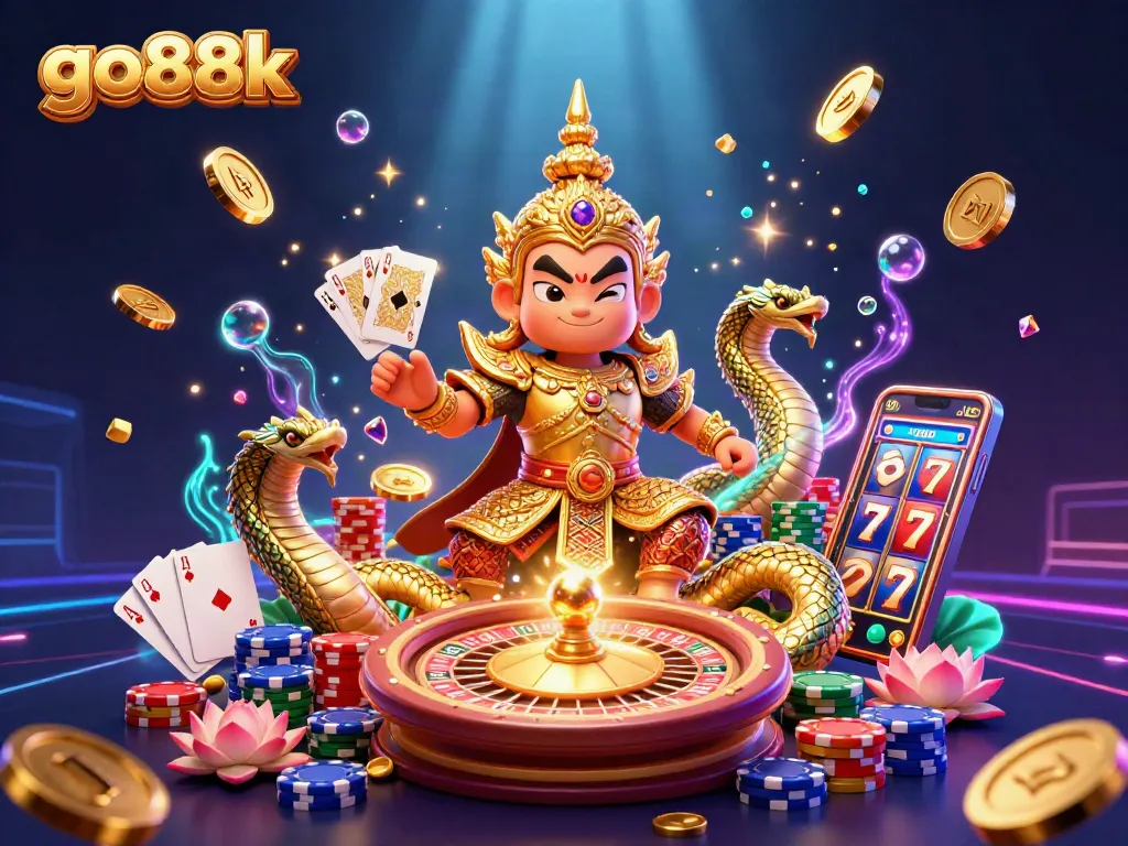 Engage in thrilling gaming options at go88k, featuring vibrant characters and dynamic casino elements.