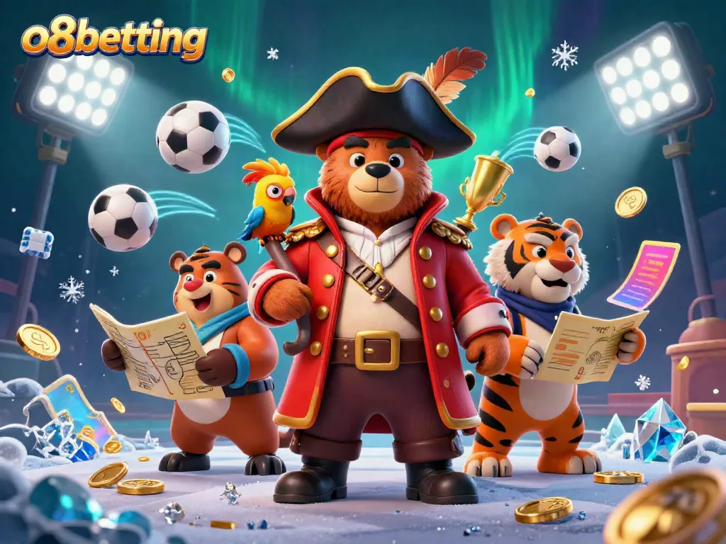 Experience thrilling adventures with o8betting in an energetic, vibrant casino-themed scene.