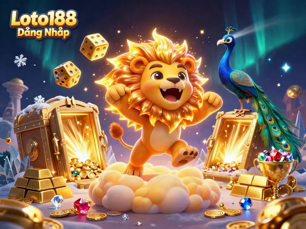 Engage in Loto188 Đăng Nhập with vibrant illustrations featuring golden treasure elements and lucky characters.