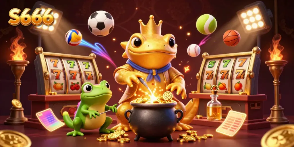 Experience S666's immersive gambling with golden alchemists and dynamic sports elements.