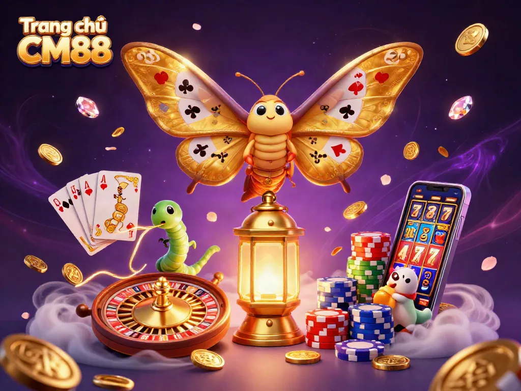 Engage with Trang chủ CM88 through an enchanting 3D casino illustration that features vibrant elements and exciting gameplay.