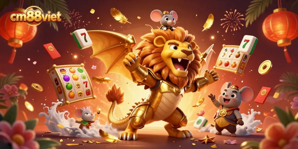 Experience thrilling gameplay at cm88viet with golden chimera and rich casino visuals.