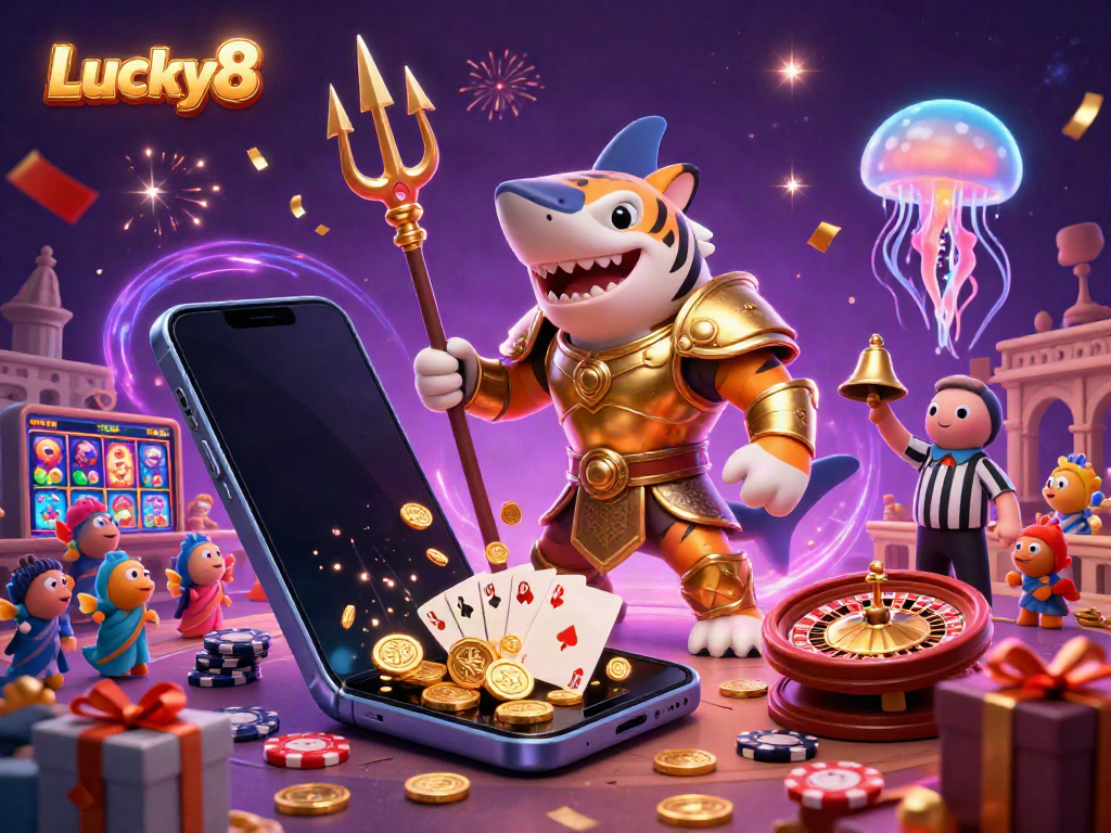 Experience the magic of Lucky8 with a vibrant 3D carnival of excitement and dynamic casino elements.