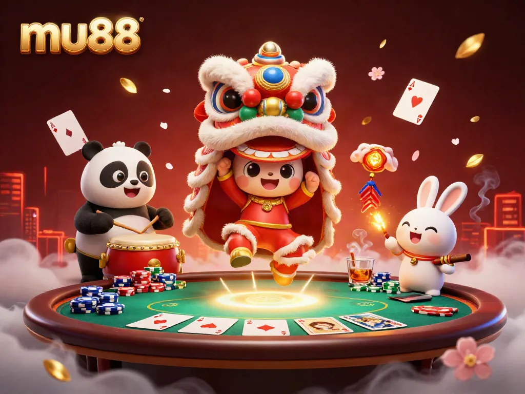 mu88 illustrates a vibrant casino scene with characters and dynamic poker elements to engage players.